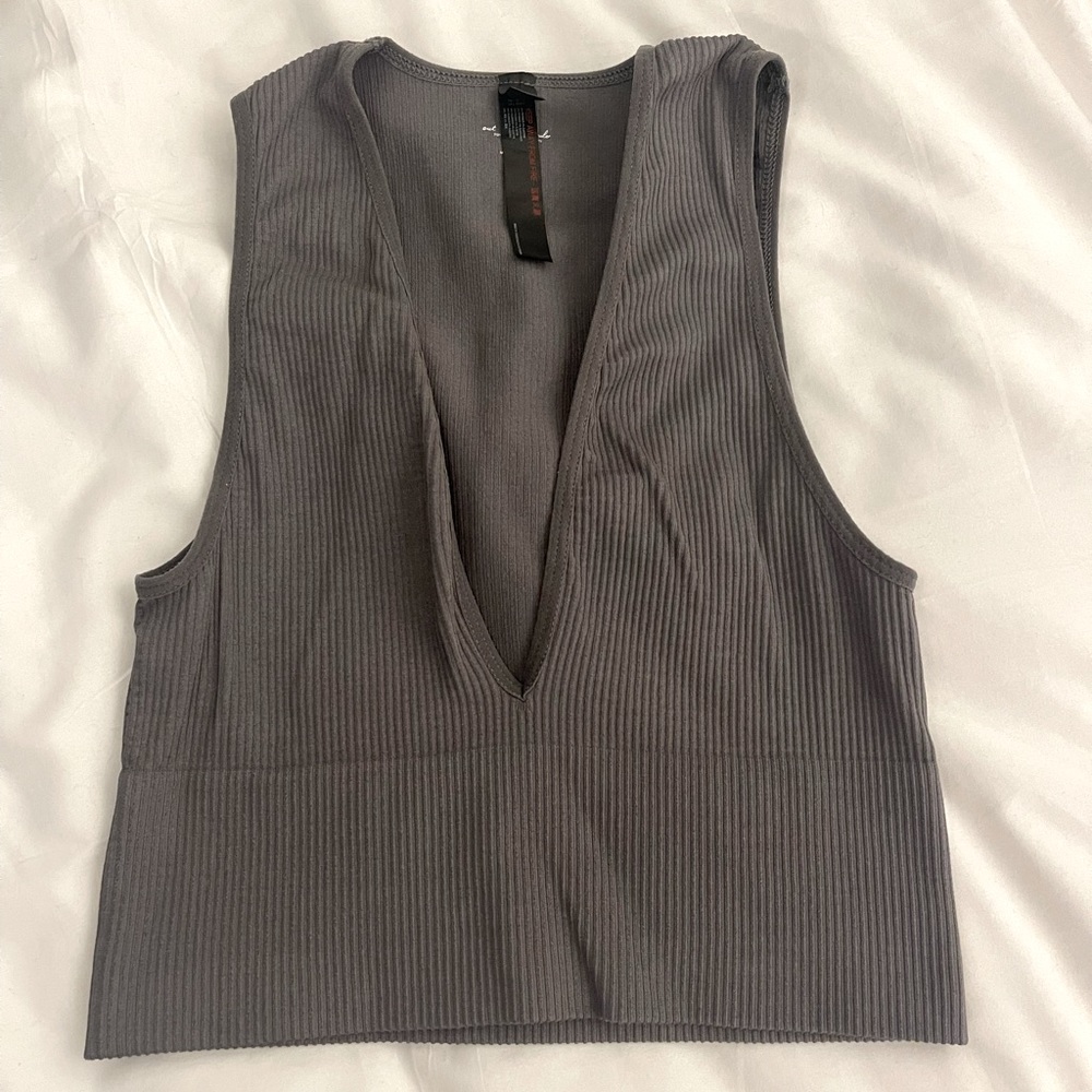Grey ribbed top